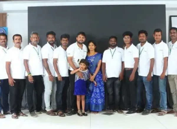 The EDIO team with technicians