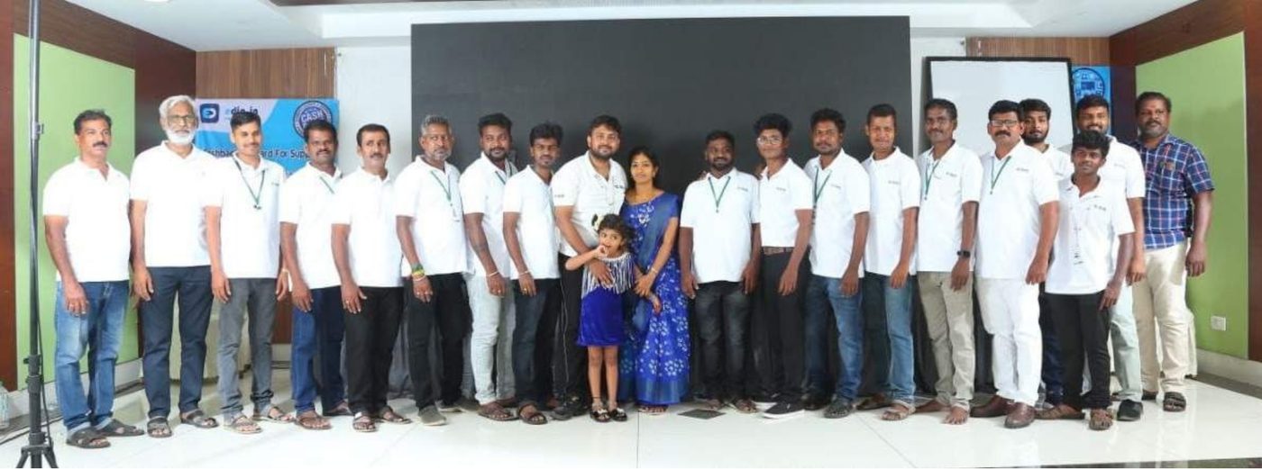 The EDIO team with technicians